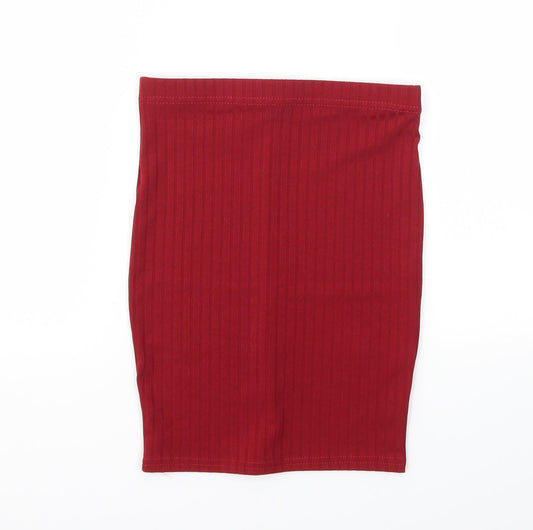 Pretty Little Thing  Womens Red   A-Line Skirt Size 6  - Stretch waistband
