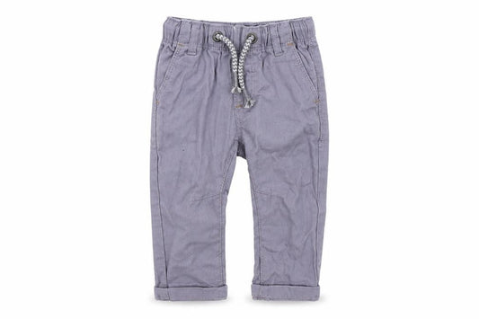 Front view of Next boys’ grey colourblock jogger trousers, size 3-6, months