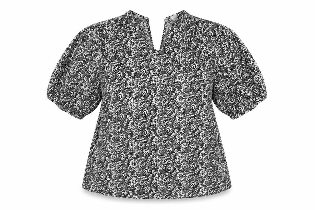 Primark Womens Black Geometric  Basic Blouse Size 8