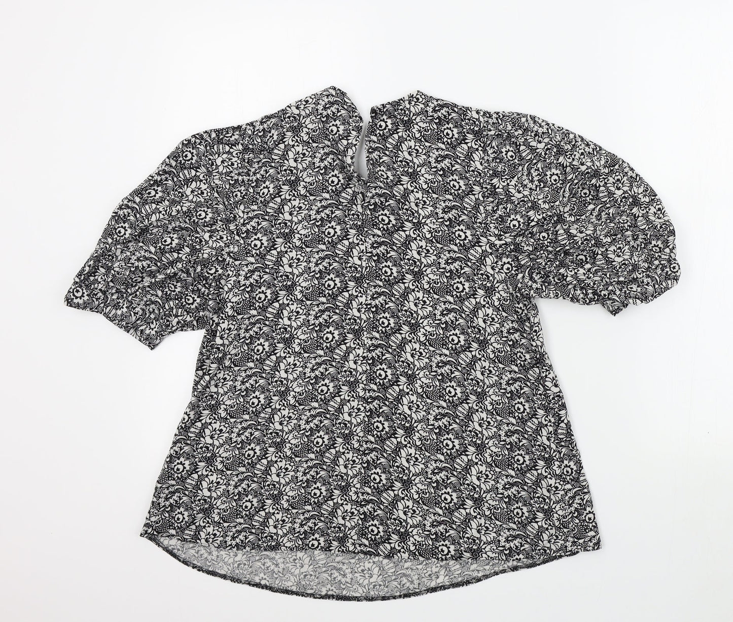 Primark Womens Black Geometric  Basic Blouse Size 8