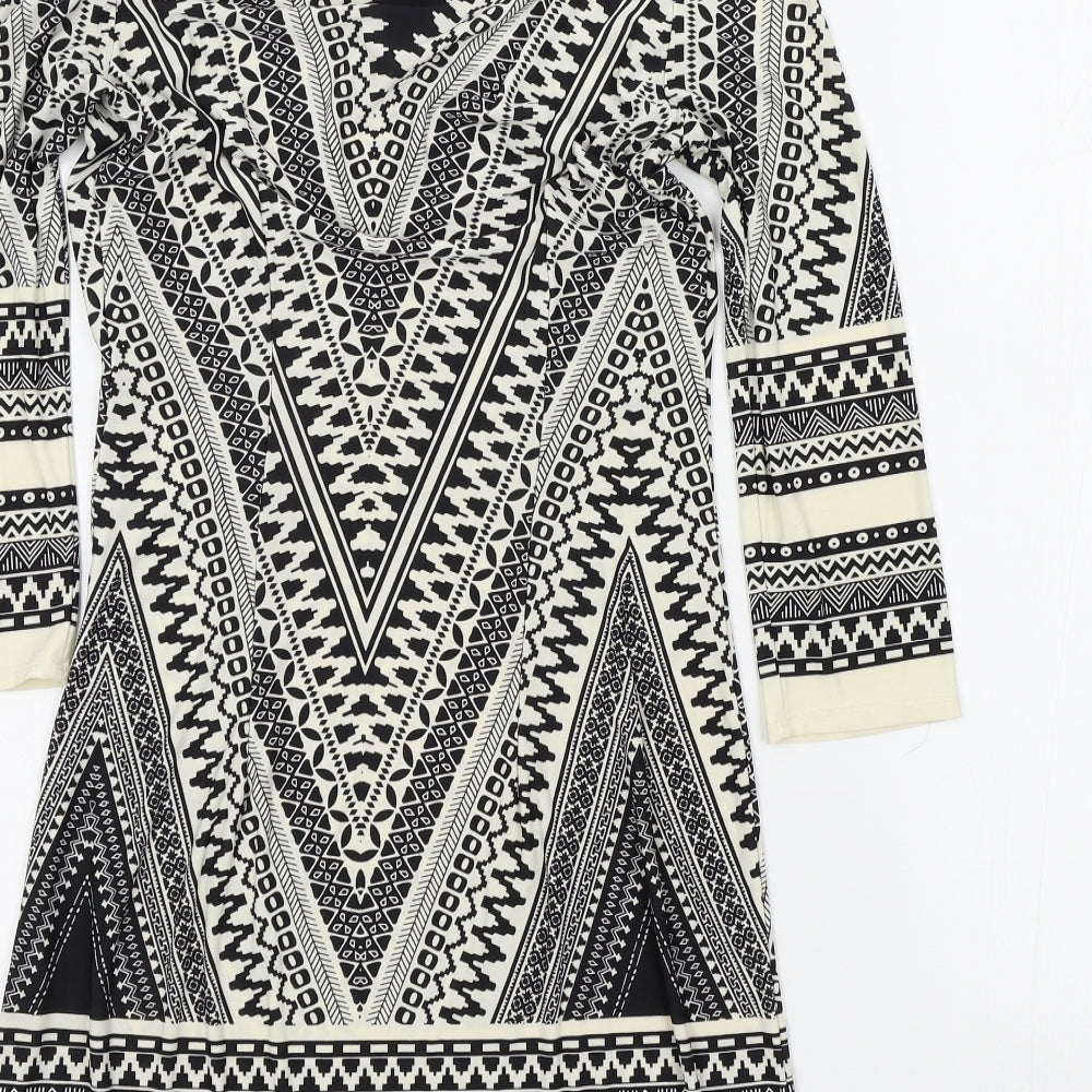 F&F Womens Black Geometric  A-Line  Size 6