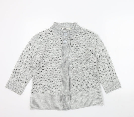Pure & Natural Womens Grey   Cardigan Jumper Size M