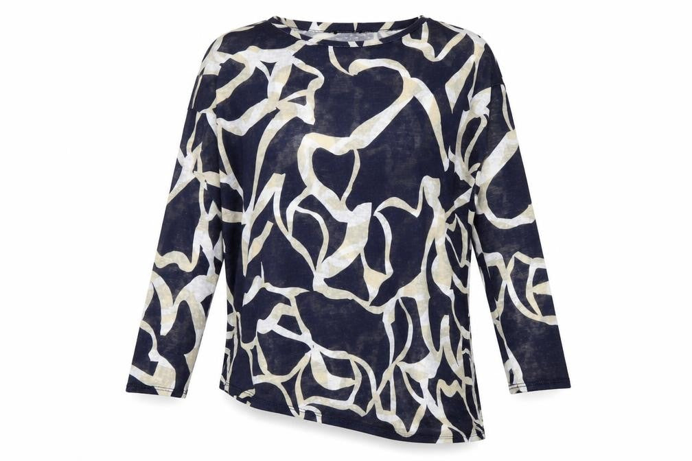 Wallis Womens Blue Geometric  Pullover Jumper Size M