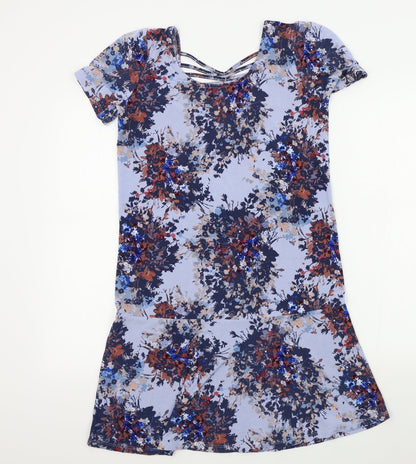 Next Womens Blue Floral  A-Line  Size 6