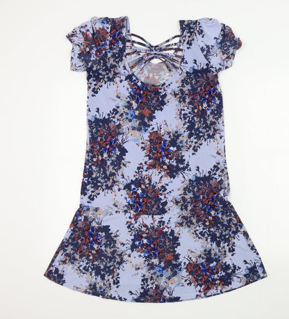 Next Womens Blue Floral  A-Line  Size 6