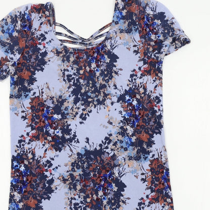 Next Womens Blue Floral  A-Line  Size 6