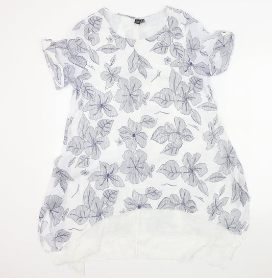 IZABEL Womens White Geometric  Fit & Flare  Size 10