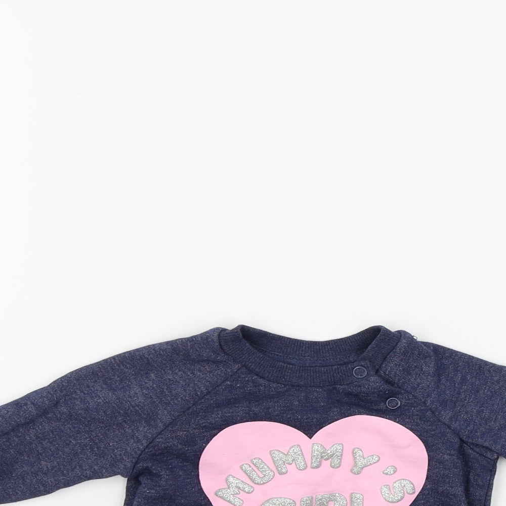 Primark Boys Blue Colourblock  Pullover Jumper Size 0-3 Months