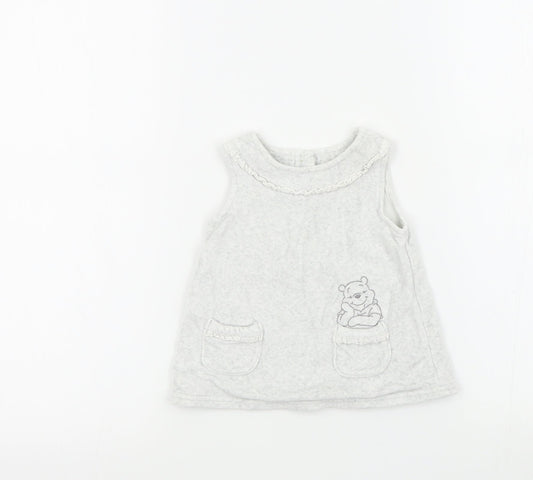 George Girls White   Pinafore/Dungaree Dress  Size 0-3 Months  - Disney Baby Winnie the Pooh