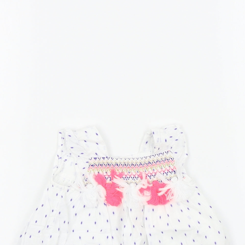 Primark Girls White Colourblock  Fit & Flare  Size 0-3 Months