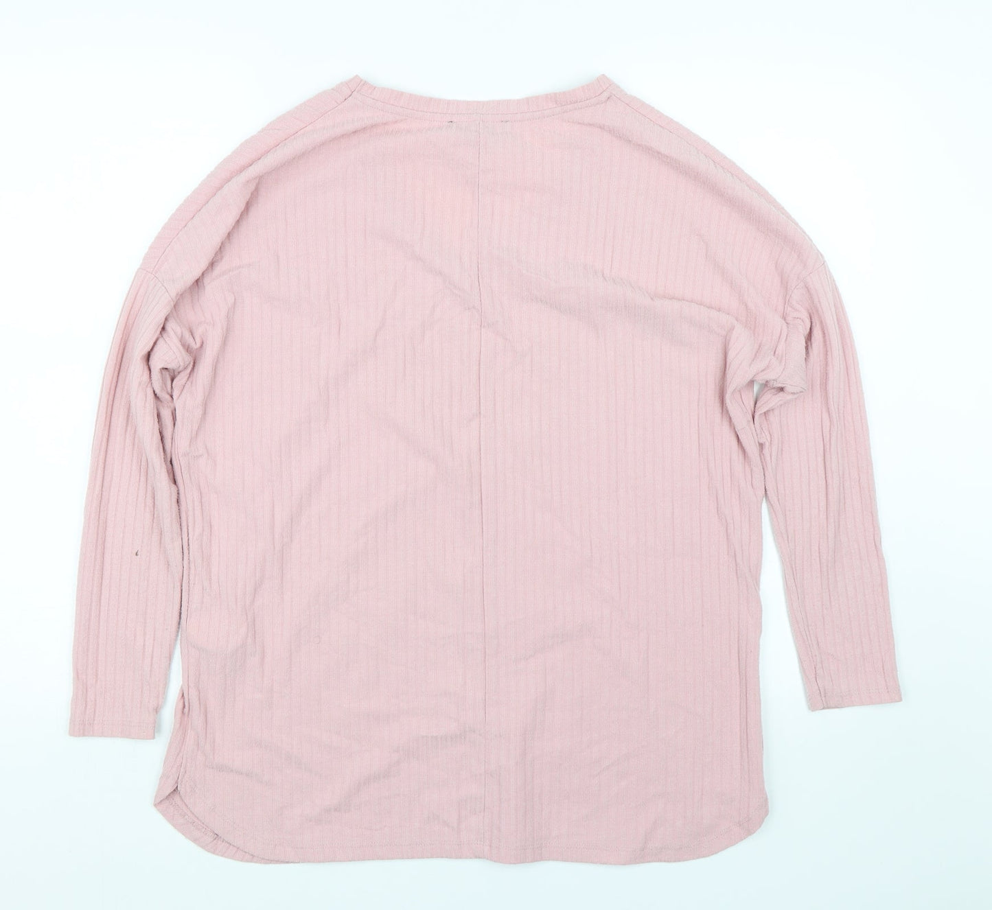 New Look Womens Pink Striped  Basic T-Shirt Size 8