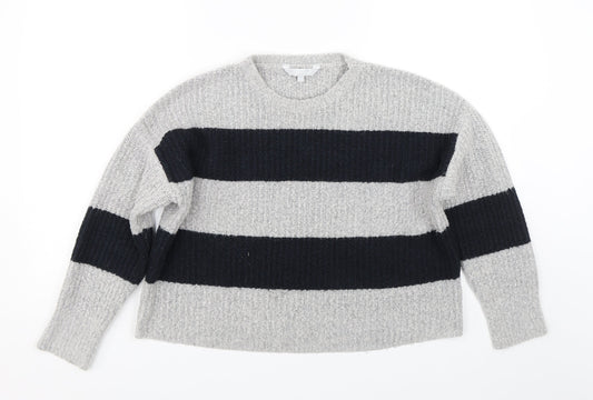 Red Herring Womens Grey Striped  Pullover Jumper Size 14