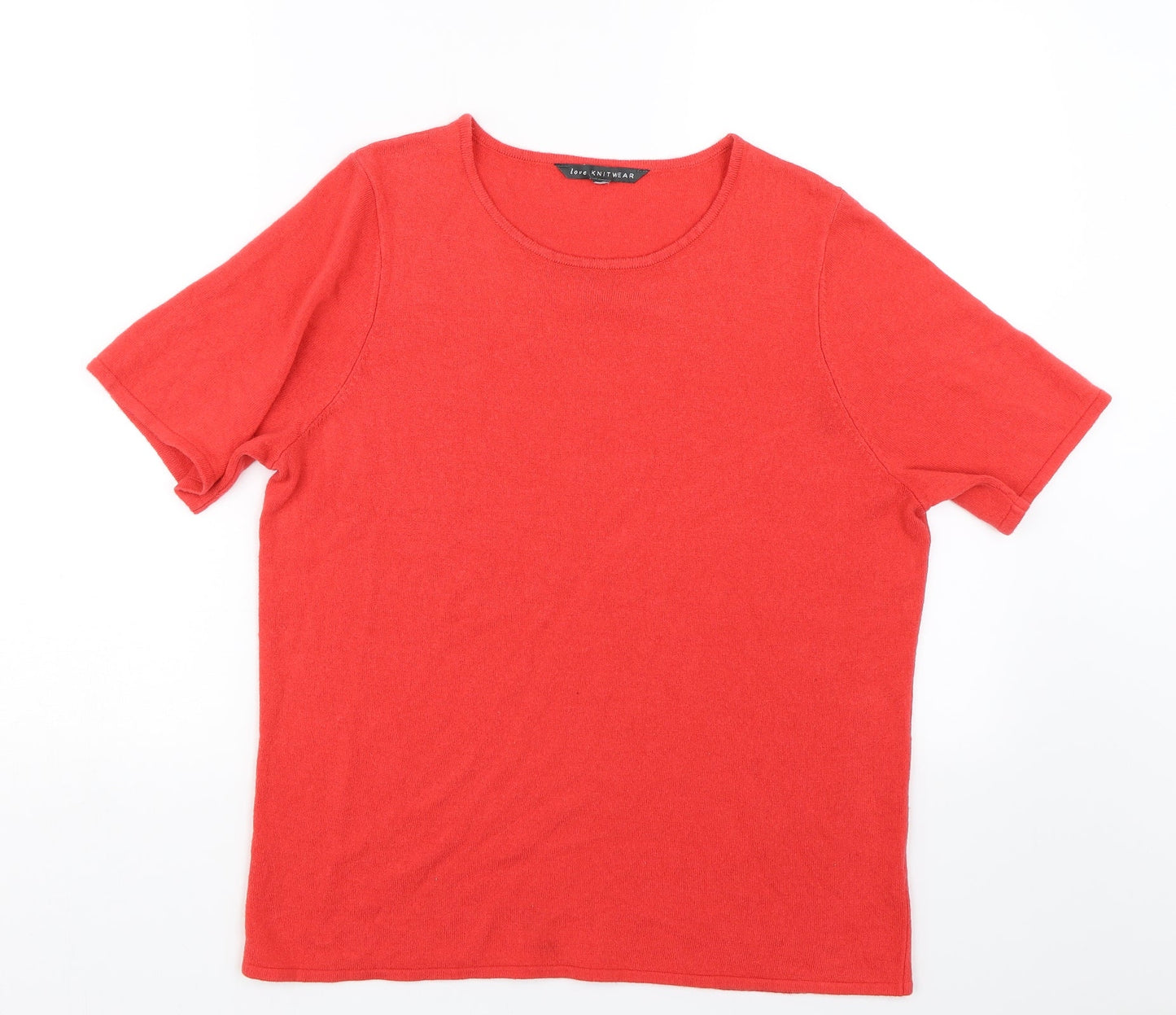 Love knitwear Womens Red   Basic T-Shirt Size 10