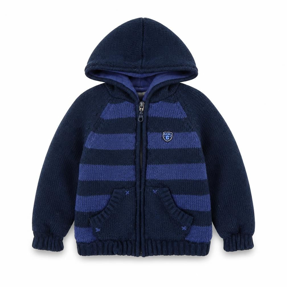 M&Co  Blue Striped Knit Full Zip Jumper Size 12-18 Months