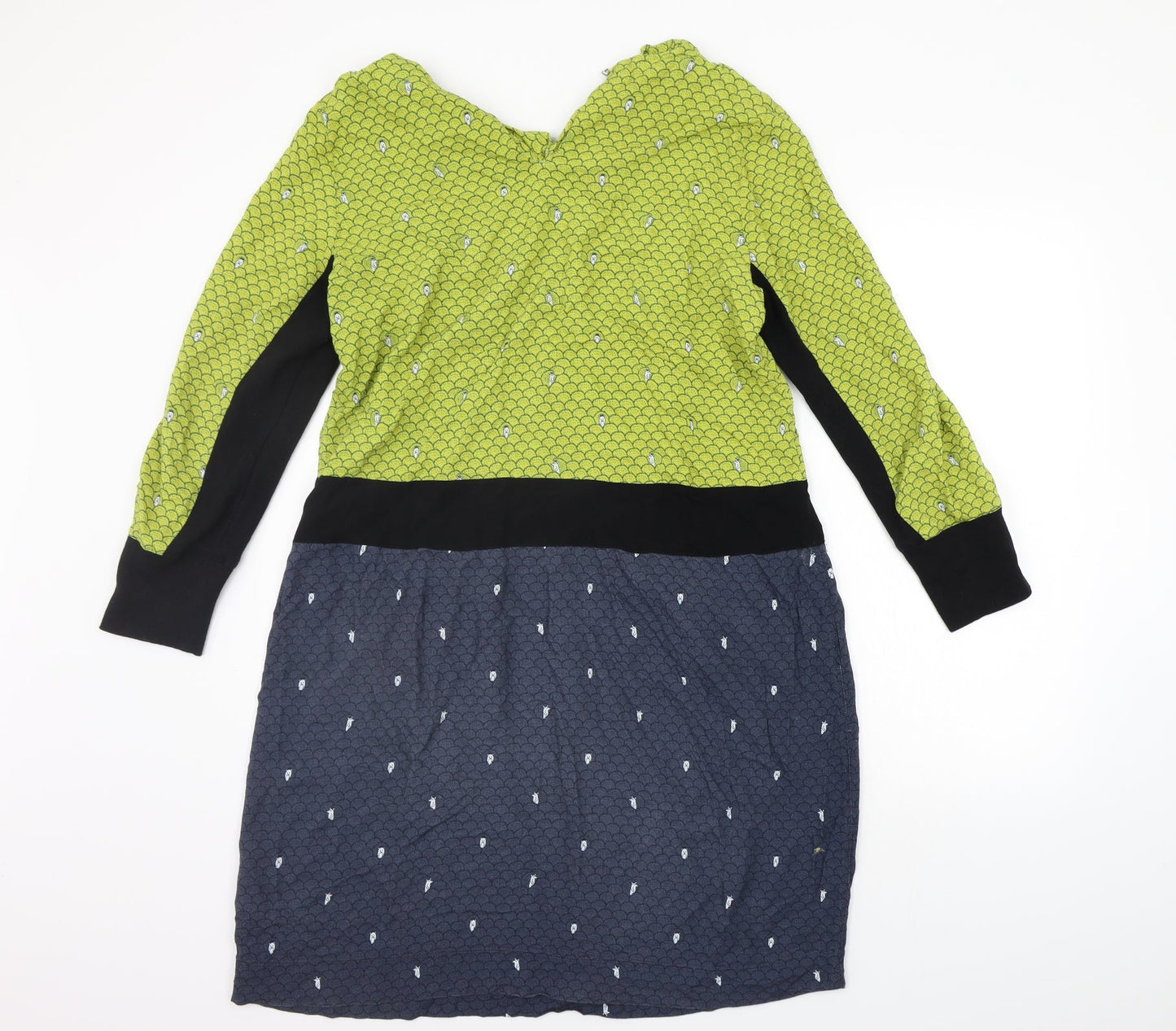 Foil Womens Yellow Geometric  A-Line  Size 12