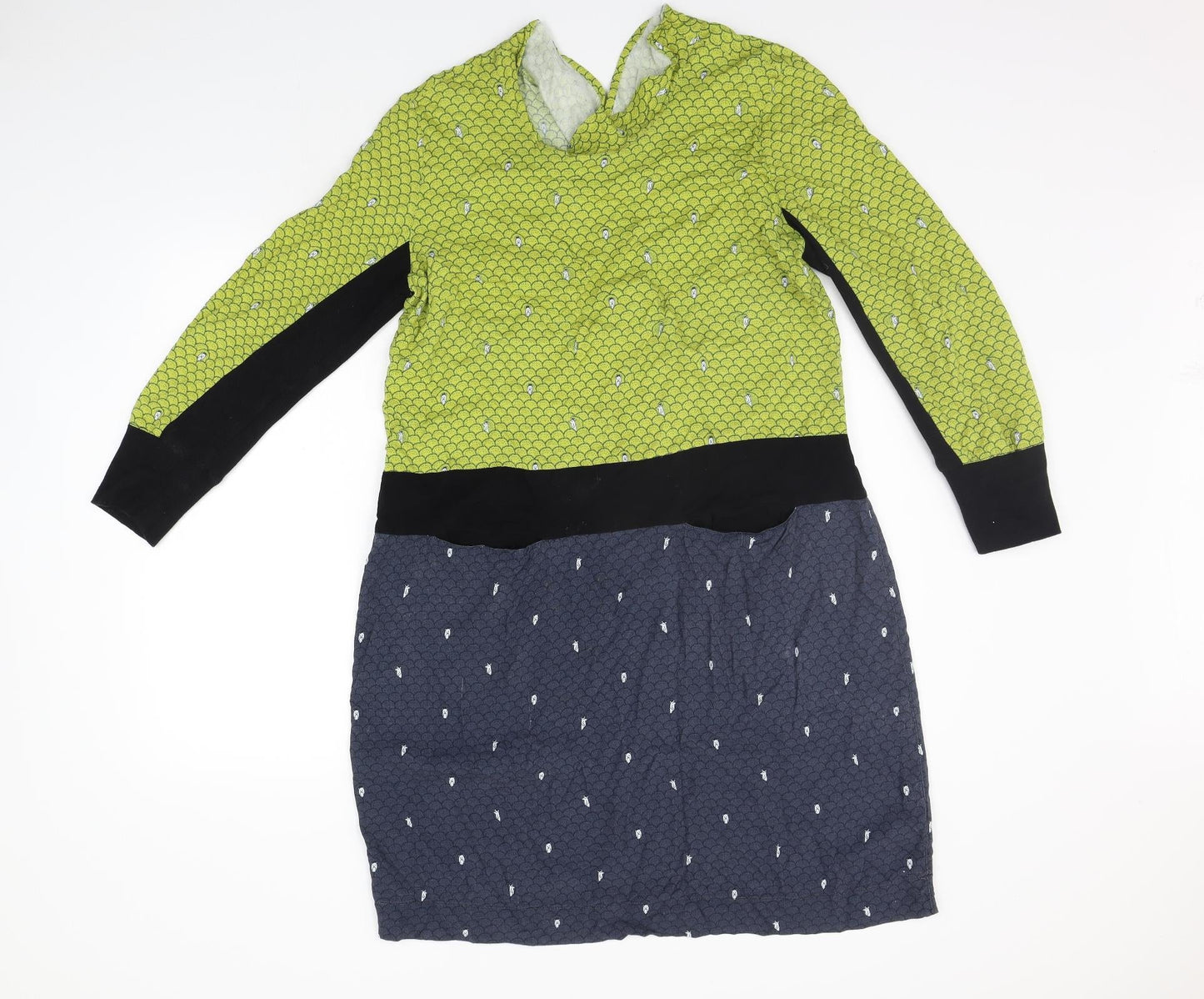 Foil Womens Yellow Geometric  A-Line  Size 12