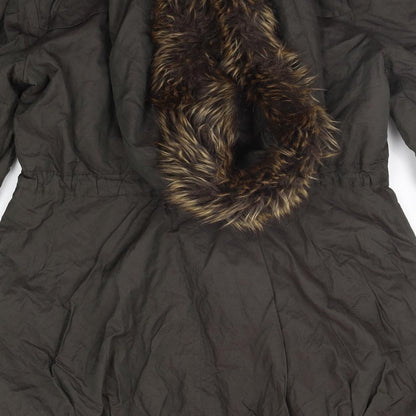 Preloved Select Womens Green   Jacket Coat Size 10  - FAUX FUR - Label