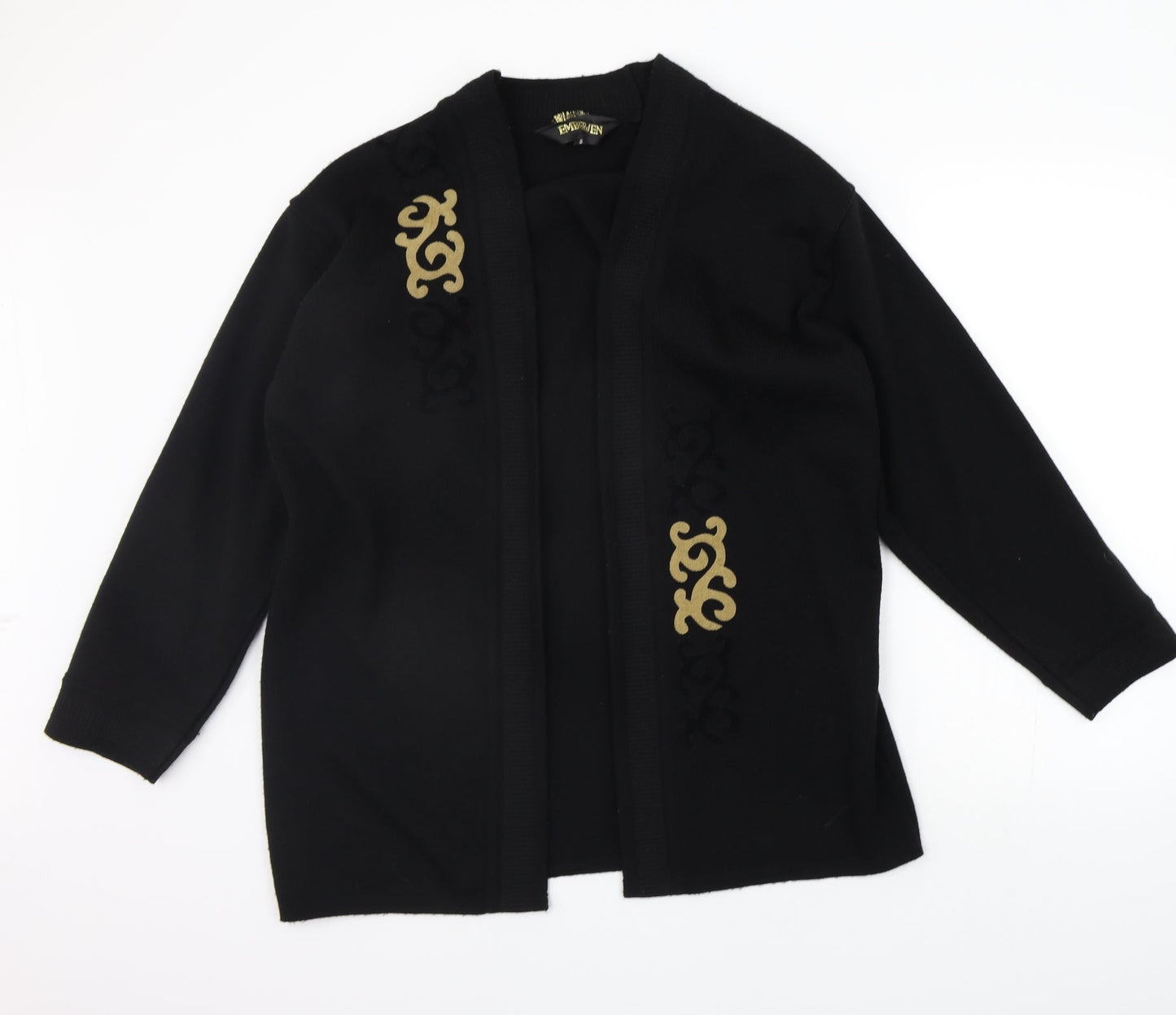 EmberJen Womens Black Geometric  Cardigan Jumper Size S