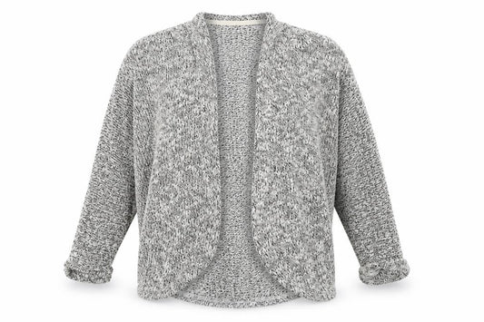 Front view of Atmosphere women’s grey cardigan jumper, size S