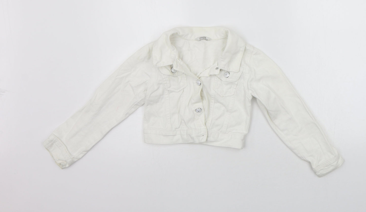 George Girls White   Jacket  Size 7-8 Years  - washable mark