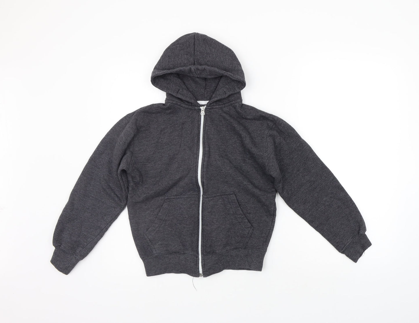 Preworn Girls Grey   Full Zip Hoodie Size 13 Years