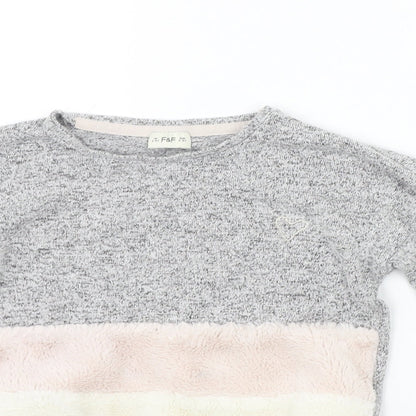 Preloved F&F Boys Grey   Pullover Jumper Size 2-3 Years  - washable mark - Detail