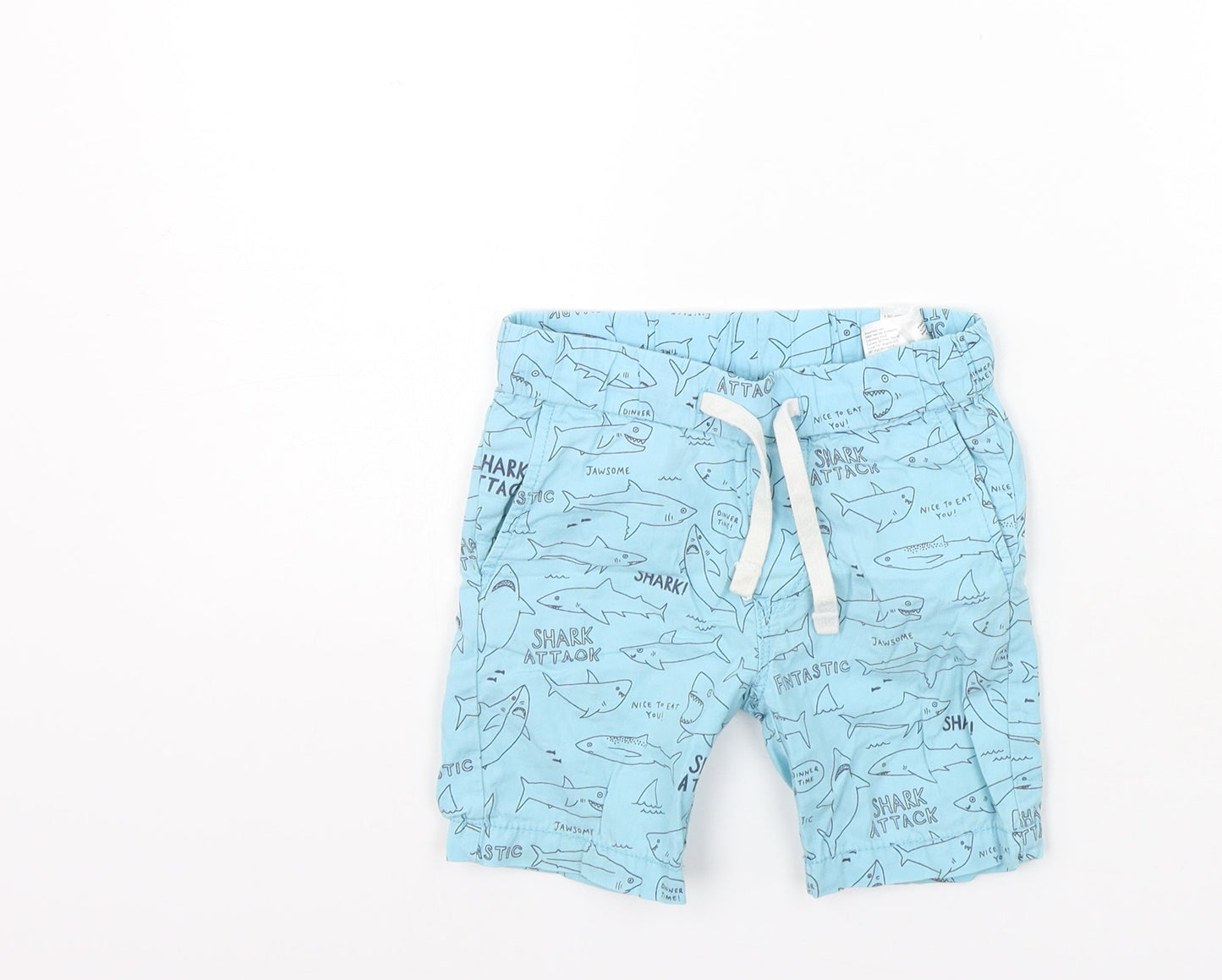 H&M Boys Blue Geometric  Chino Shorts Size 2-3 Years
