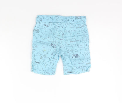 Preloved H&M Boys Blue Geometric  Chino Shorts Size 2-3 Years - Back