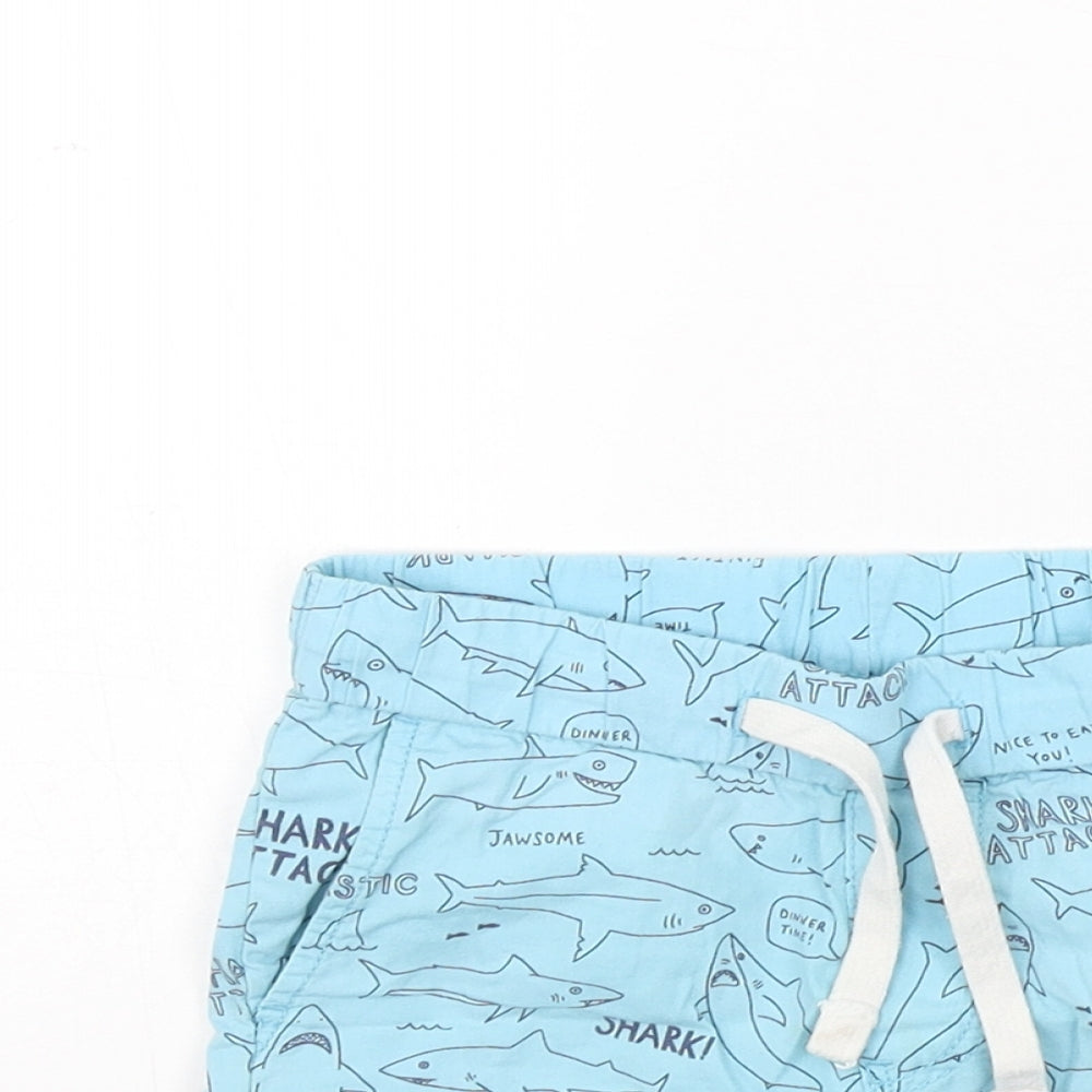 H&M Boys Blue Geometric  Chino Shorts Size 2-3 Years