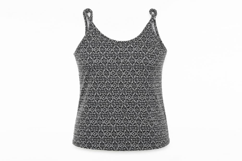 George Womens Black Geometric  Basic Tank Size 10