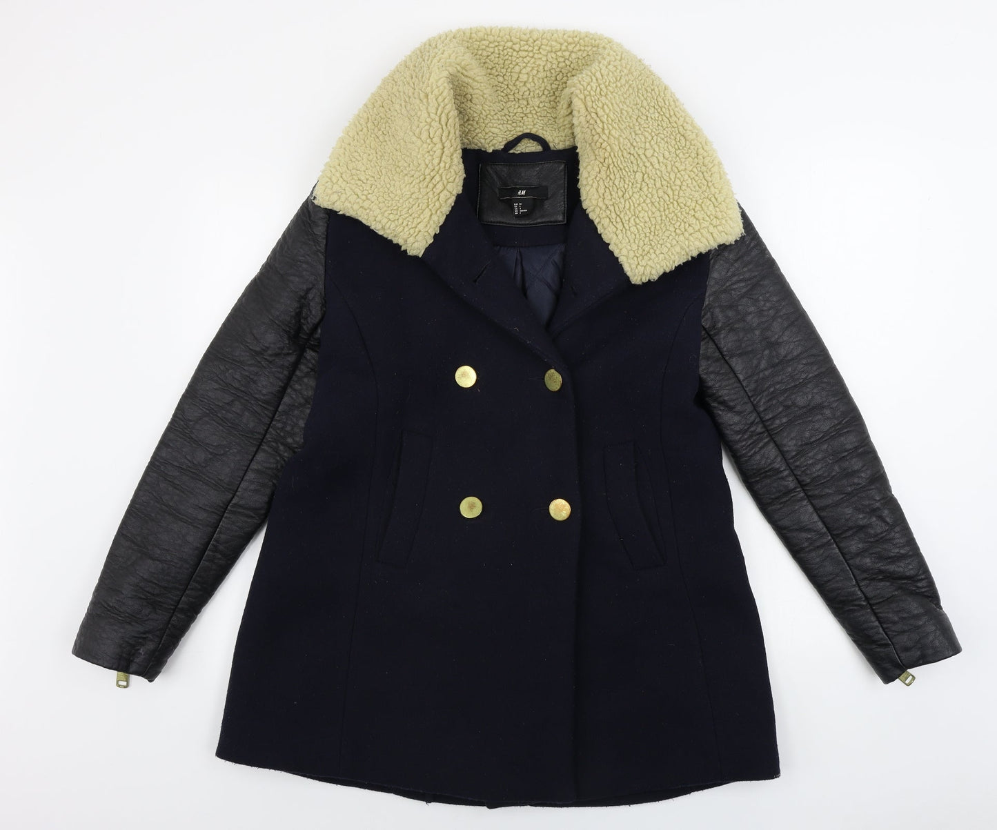 H&M Womens Blue   Gilet Coat Size 4
