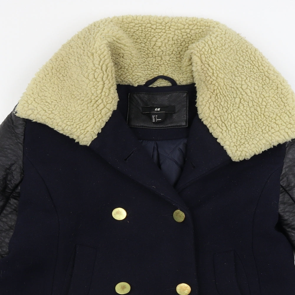 H&M Womens Blue   Gilet Coat Size 4
