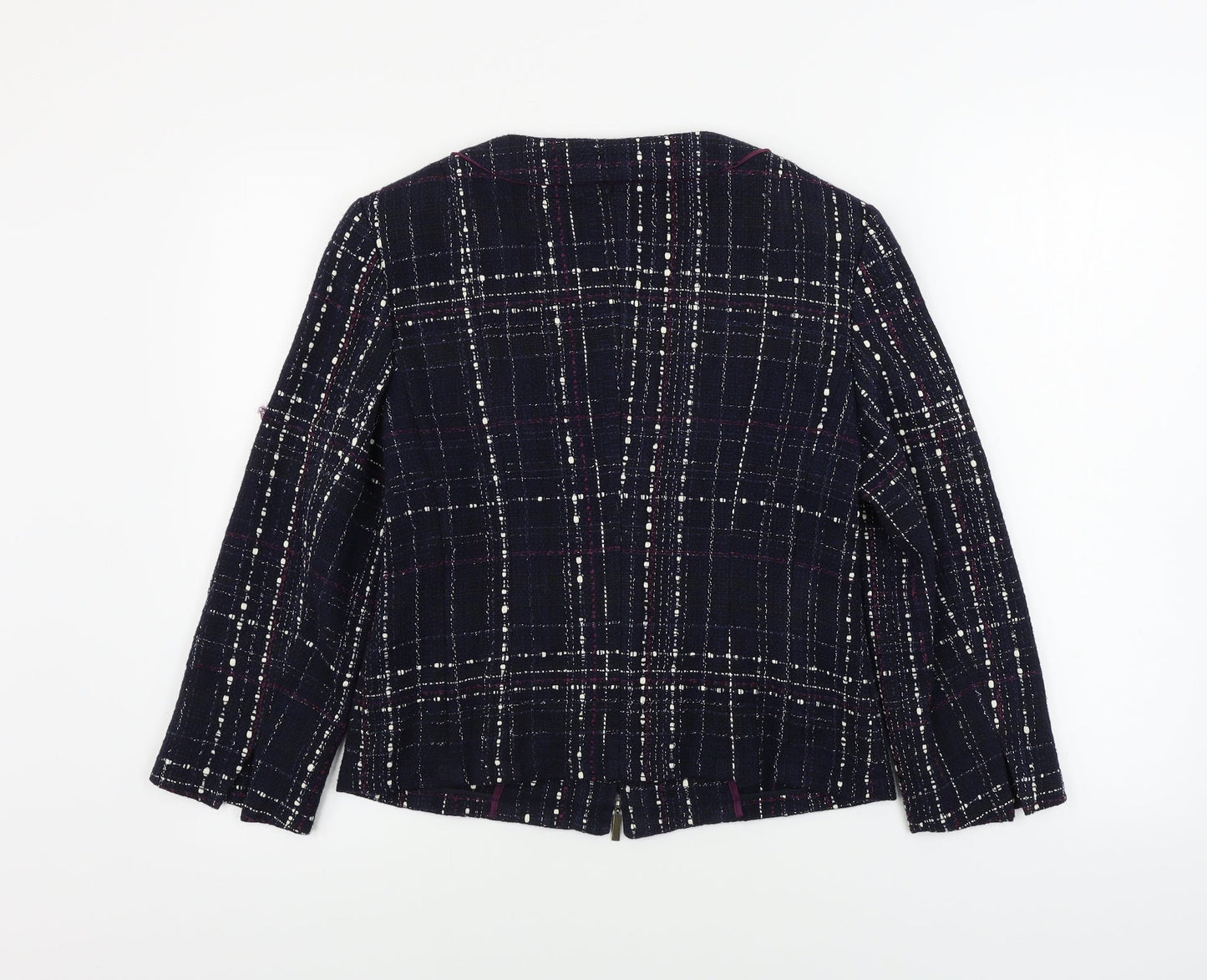 Gerry Weber Womens Blue Check  Jacket Coat Size 10