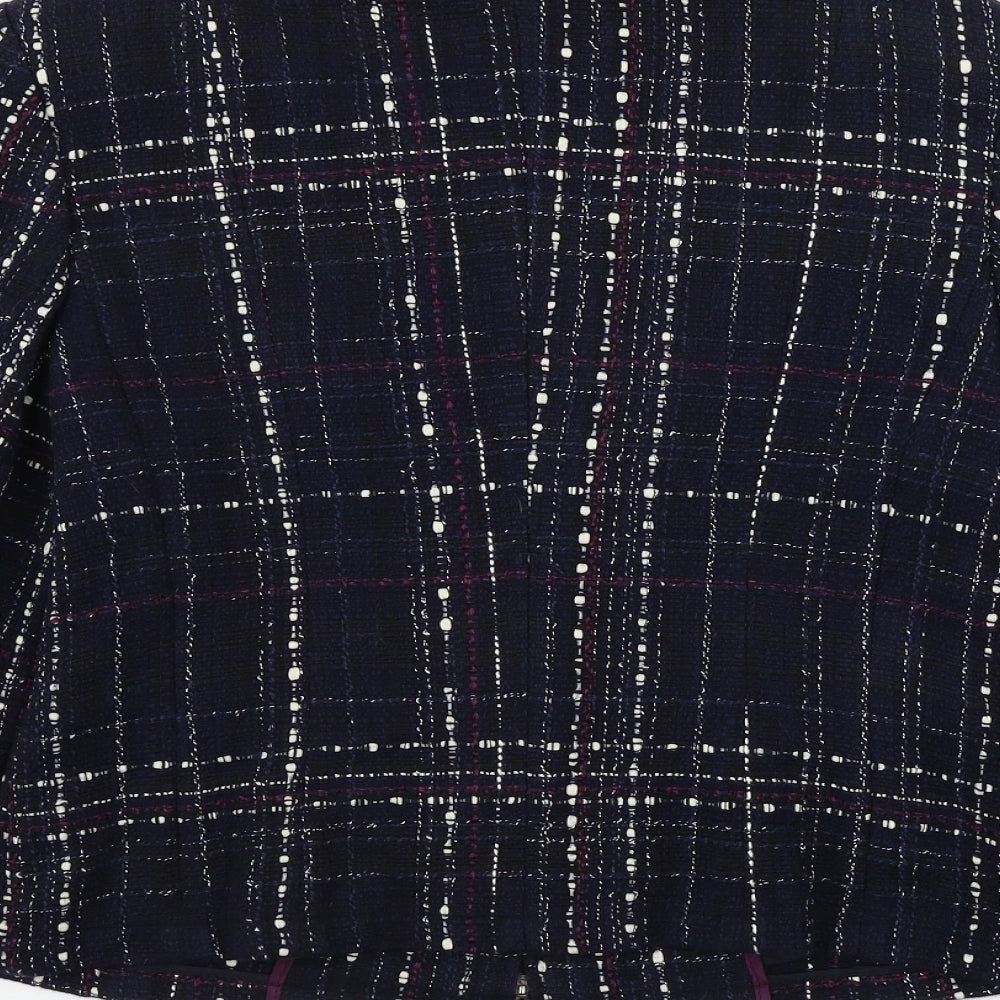 Gerry Weber Womens Blue Check  Jacket Coat Size 10