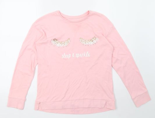 George Girls Pink Solid  Top Pyjama Top Size 12-13 Years  - Sleep & Sparkle