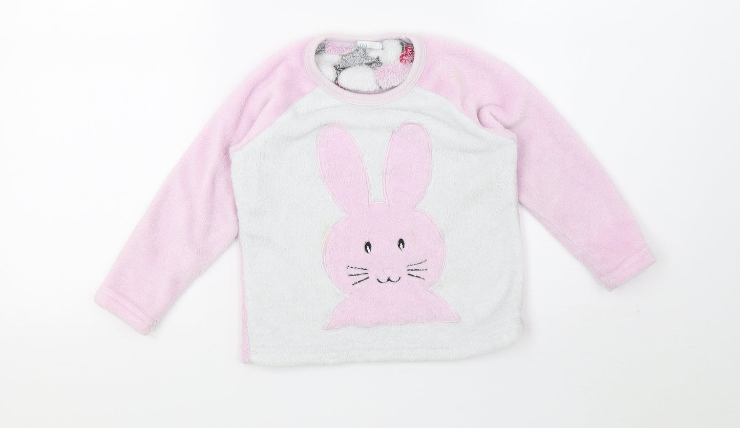 Jumbo Girls Pink Solid  Top Pyjama Top Size 4 Years  - Rabbit