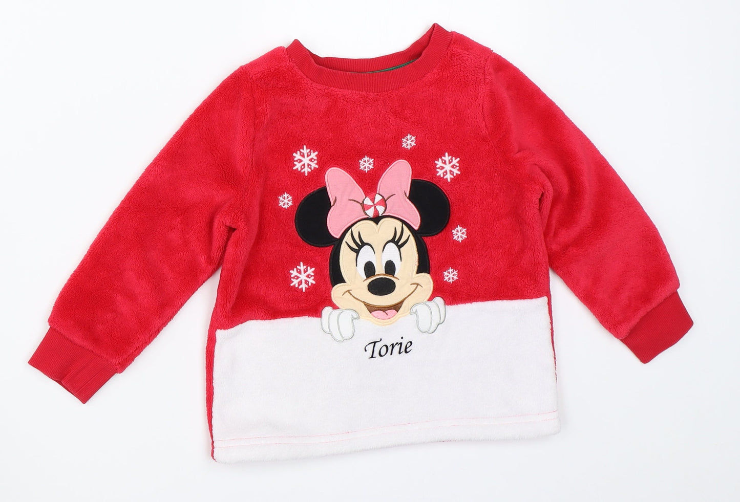 Disney Girls Red Solid  Top Pyjama Top Size 3 Years  - Minnie mouse