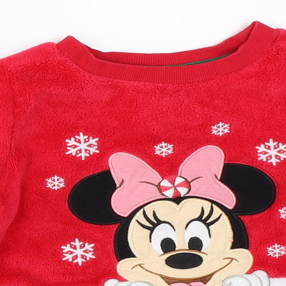Disney Girls Red Solid  Top Pyjama Top Size 3 Years  - Minnie mouse
