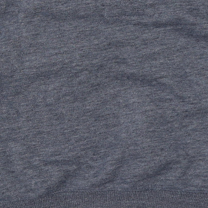 Brand and care label for Rebel boys’ blue pullover sweatshirt, size 5-6, years