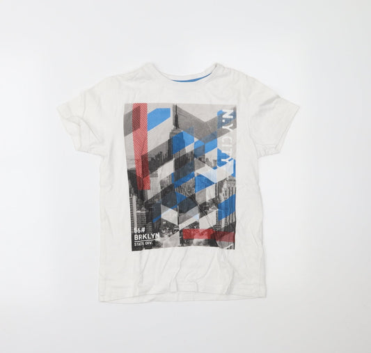 Primark Girls White   Pullover T-Shirt Size 9-10 Years