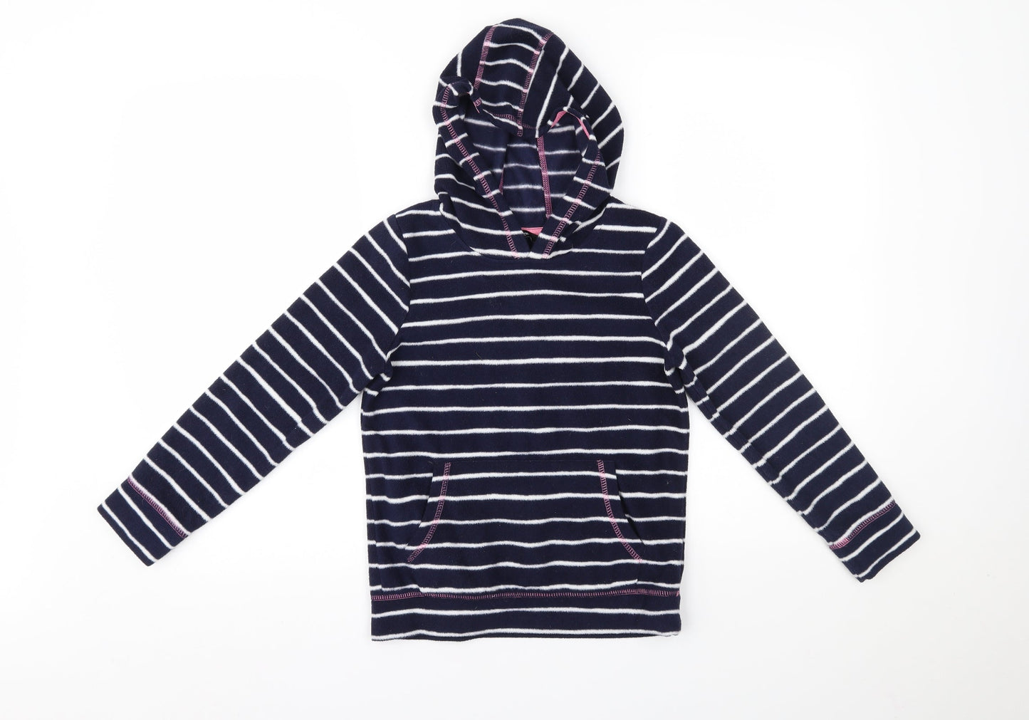 George Girls Blue Striped  Pullover Hoodie Size 8-9 Years