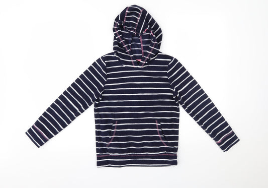 George Girls Blue Striped  Pullover Hoodie Size 8-9 Years