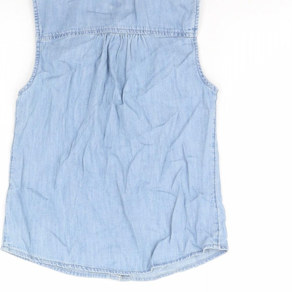 Gap Girls Blue  Denim Basic Button-Up Size M