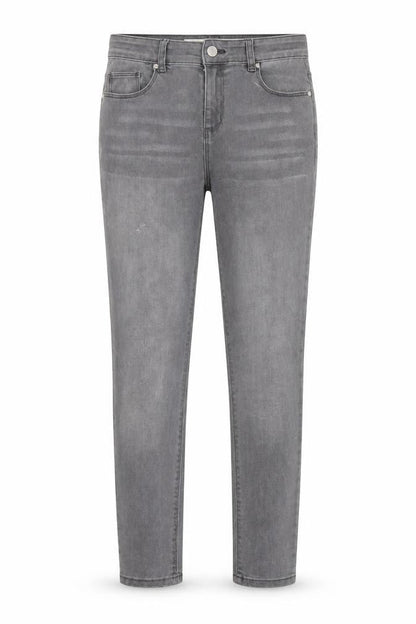 Front view of Denim & Co. girls’ grey denim skinny jeans, size 11, years