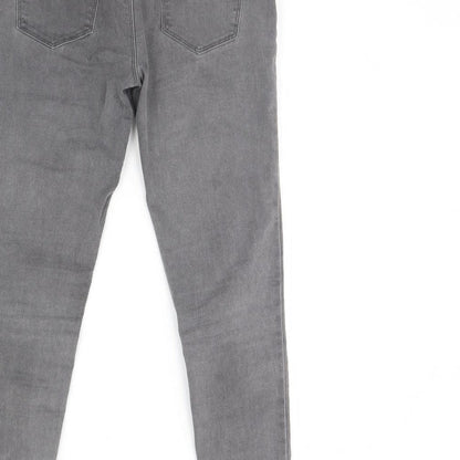 Brand and care label for Denim & Co. girls’ grey denim skinny jeans, size 11, years