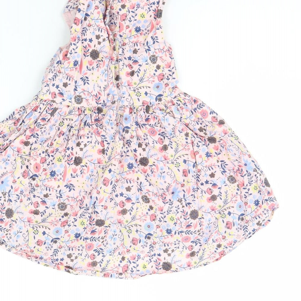 NEXT Girls Pink Floral  Fit & Flare  Size 18 Months