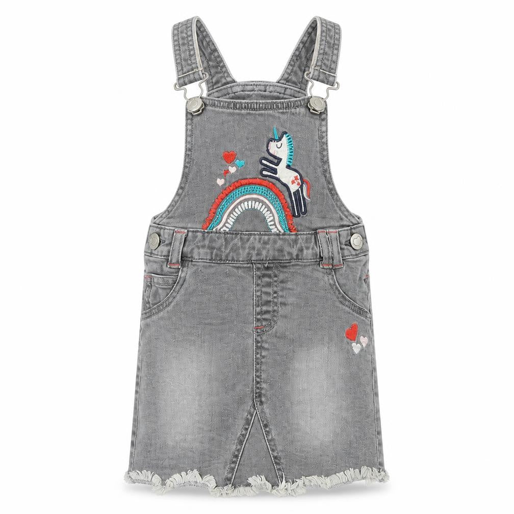 M&Co Girls Grey  Denim Mini  Size 2 Years  - Rainbow