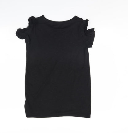 Back view of Papaya women’s black basic t-shirt, size UK 8