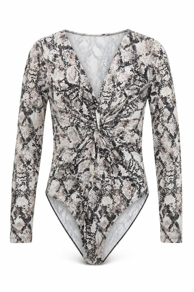 Primark Womens Beige Animal Print  Leotard One-Piece Size XS  - Snake print