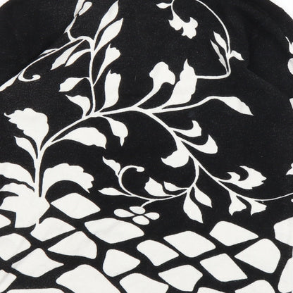 Mia Moda Womens Black Floral  Basic Blouse Size S